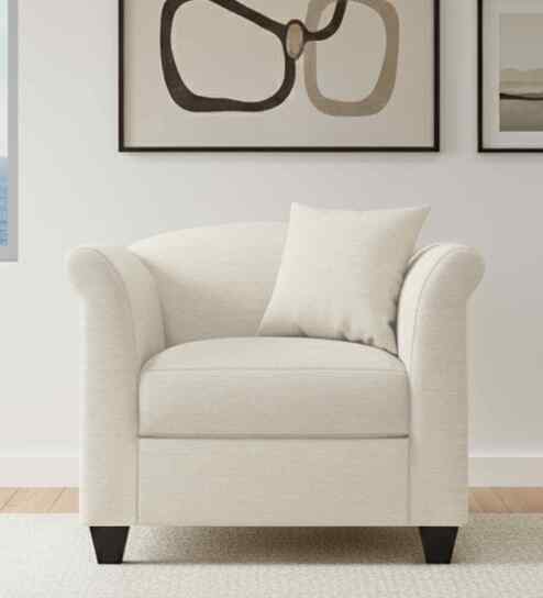 Kimber Fabric 1 Seater Sofa in Maple Cream By Febonic