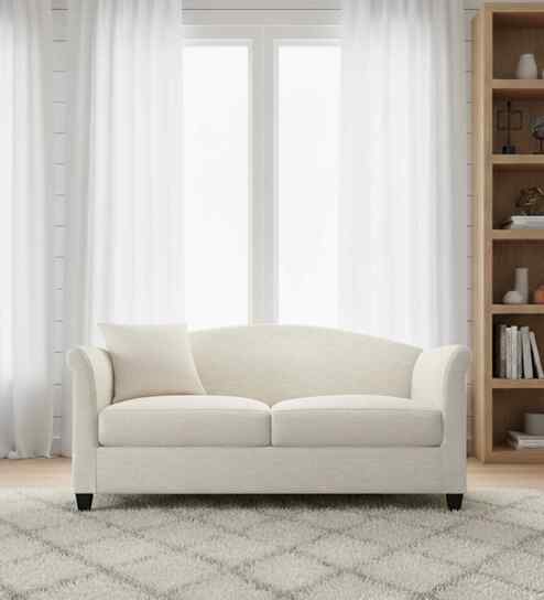 Kimber Fabric 2 Seater Sofa In Ivory Cream Color
