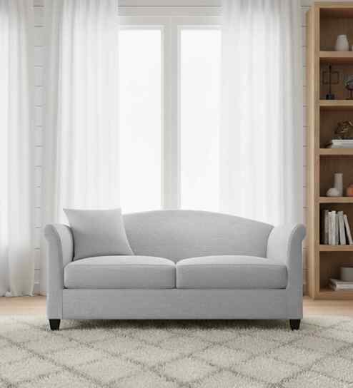 Kimber Fabric 2 Seater Sofa In Lit Grey Color