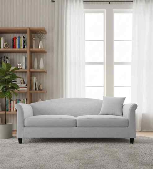 Kimber Fabric 3 Seater Sofa in Almond Beige By Febonic