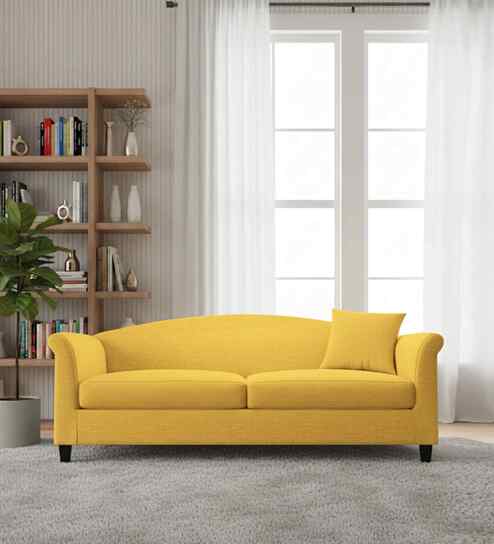 Kimber Fabric 3 Seater Sofa in Hazel Beige By Febonic