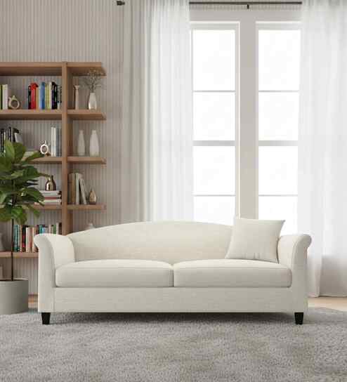 Kimber Fabric 3 Seater Sofa in Maple Cream By Febonic
