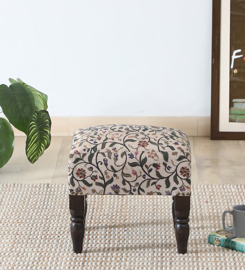 Kirit Fabric Seating Stool In Multicolor