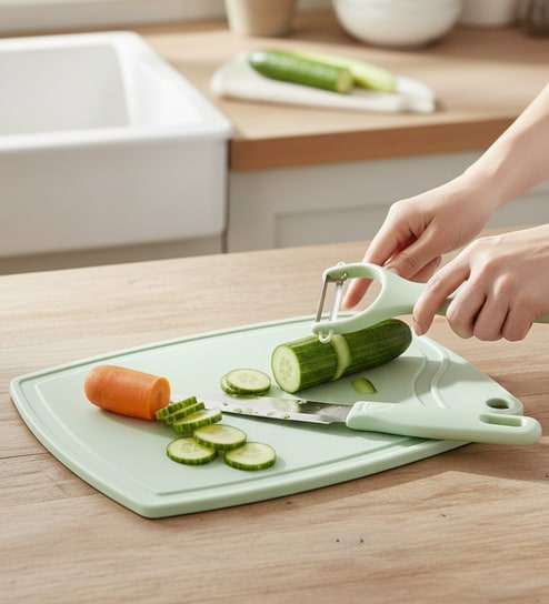 Kitchen Cutting Board Set With Knife And Peeler