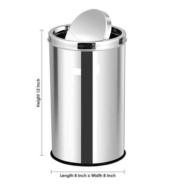 Buy Stainless Steel Swing Dustbin 10 Litres Online Metal Dustbins