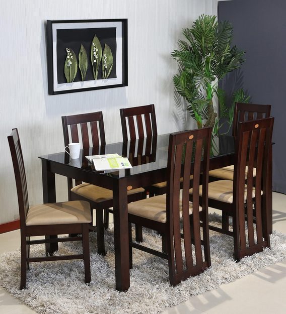 brown colour dining table