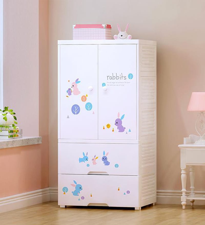 Buy Kids Almirah With Drawer In White Colour By The Tickle Toe Online   Kids Almirah With Drawer In White Colour By The Tickle Toe Kids Almirah With Drawer In White Colour  Stqfqm 