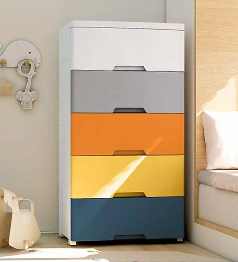 Buy Cranberry Plastic Kids Chest Of Drawers in Multi Colour Online