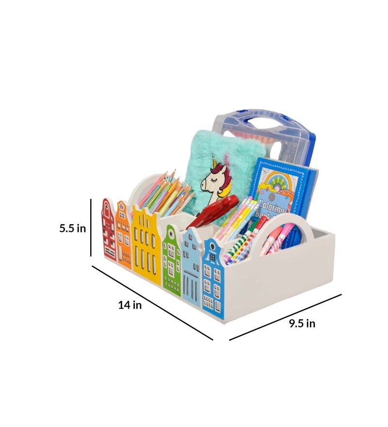 Buy Kids Desk Organizer In White Colour by Piccolo Toys Online Kids