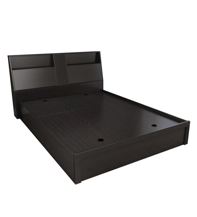 Buy Quadra King Size Bed in Wenge Finish with Box Storage by Crystal