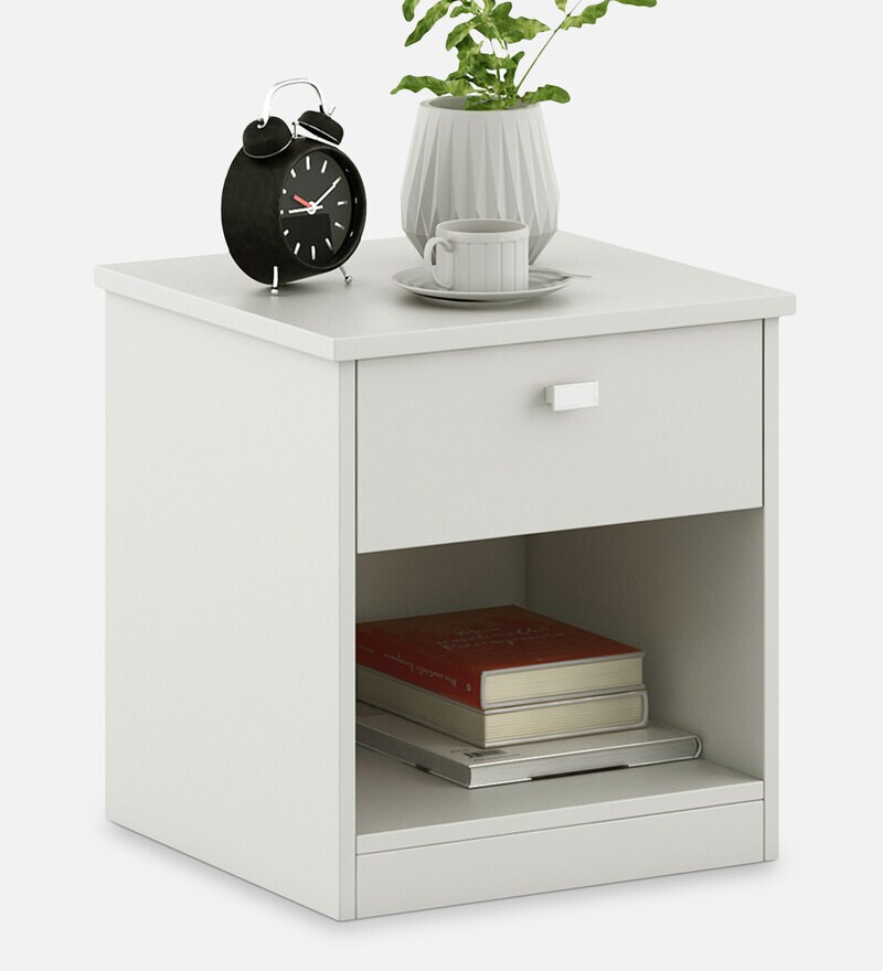 Buy Kingslay Night Stand in White Colour by Hometown Online Modern