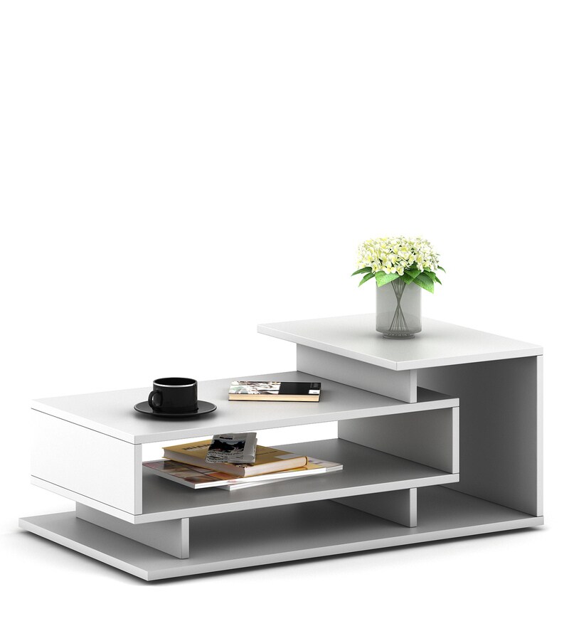 Buy Kiosk Coffee Table In Frosty White Colour By A Globia Creations