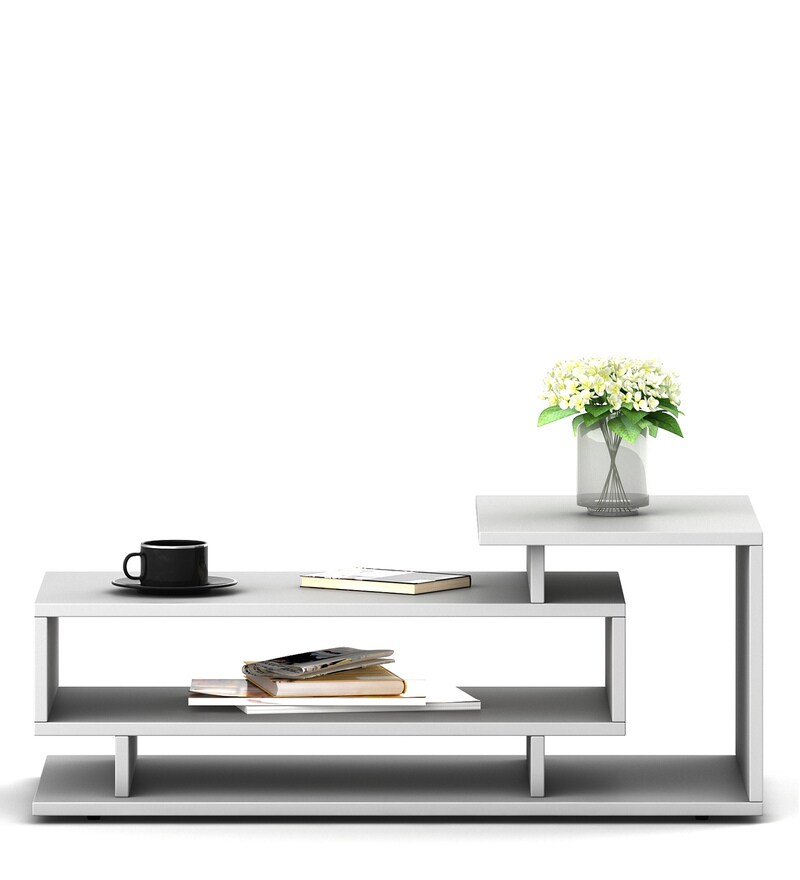 Buy Kiosk Coffee Table In Frosty White Colour By A Globia Creations