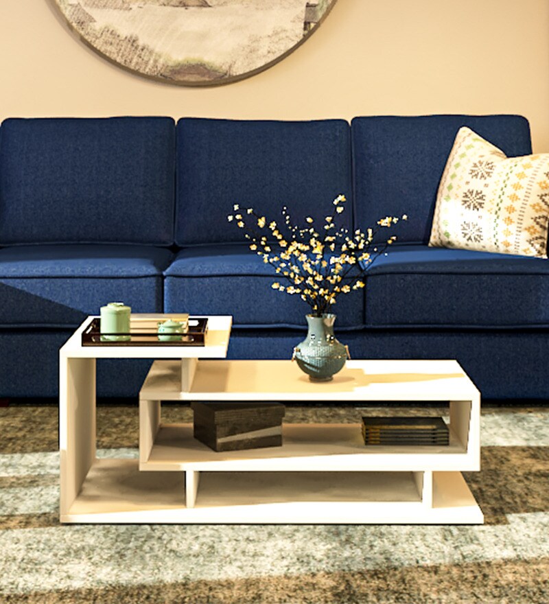 Buy Kiosk Coffee Table In Frosty White Colour By A Globia Creations