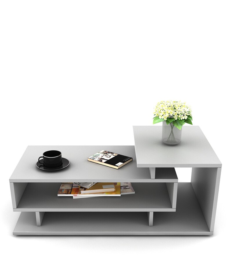 Buy Kiosk Coffee Table In Frosty White Colour By A Globia Creations