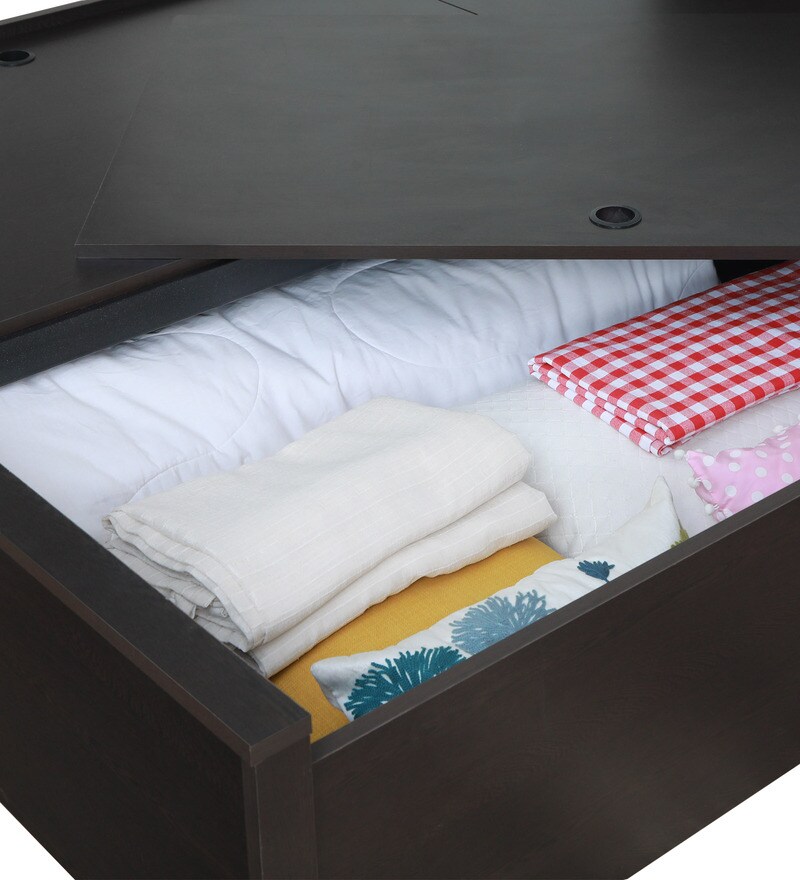 Buy Kireina Queen Size Bed With Box Storage In Brown Finish By Mintwud
