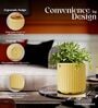 KIA RD Beige 8 Inch German Polymer Round Plant Container