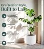 KIA RD Marble White 15 Inch German Polymer Round Plant Container