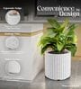 KIA RD Marble White 15 Inch German Polymer Round Plant Container