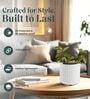 KIA RD Marble White 8 Inch German Polymer Round Plant Container