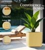 KIA SQ Beige 17 Inch German Polymer Round Plant Container