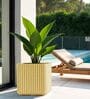 KIA SQ Beige 17 Inch German Polymer Round Plant Container