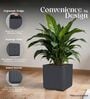 KIA SQ Grey 15 Inch German Polymer Round Plant Container