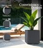 KIA SQ Grey 17 Inch German Polymer Round Plant Container