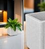 KIA SQ Marble White 10 Inch German Polymer Round Plant Container