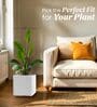 KIA SQ Marble White 12 Inch German Polymer Round Plant Container