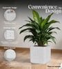 KIA SQ Marble White 12 Inch German Polymer Round Plant Container