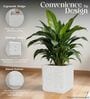 KIA SQ Marble White 15 Inch German Polymer Round Plant Container