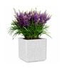 KIA SQ Marble White 17 Inch German Polymer Round Plant Container