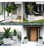 KIA SQ Marble White 17 Inch German Polymer Round Plant Container