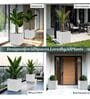 KIA SQ Marble White 8 Inch German Polymer Round Plant Container