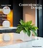 KIA SQ Marble White 8 Inch German Polymer Round Plant Container