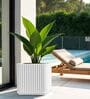 KIA SQ White 17 Inch German Polymer Round Plant Container
