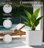 KIA SQ White 17 Inch German Polymer Round Plant Container