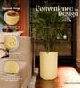 KIA TALL Beige 18 Inch German Polymer Round Plant Container