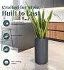KIA TALL Grey 24 Inch German Polymer Round Plant Container