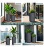 KIA TALL Grey 24 Inch German Polymer Round Plant Container