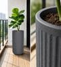 KIA TALL Grey 24 Inch German Polymer Round Plant Container
