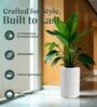 KIA TALL Marble White 18 Inch German Polymer Round Plant Container