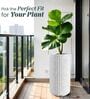 KIA TALL Marble White 24 Inch German Polymer Round Plant Container
