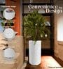 KIA TALL Marble White 24 Inch German Polymer Round Plant Container