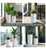 KIA TALL Marble White 24 Inch German Polymer Round Plant Container