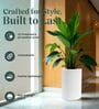 KIA TALL White 24 Inch German Polymer Round Plant Container