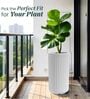 KIA TALL White 24 Inch German Polymer Round Plant Container