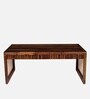 Kian Sheesham Wood Coffee Table With Rattan In Walnut