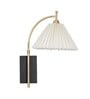 Kiania Single Light Wall Fitting In Black & Brass Finish Metal With White Cotton Shade